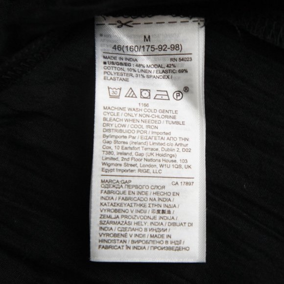 Gap Square Neck Black Smocked Tie Strap Tank Top Size Medium - Picture 13 of 13